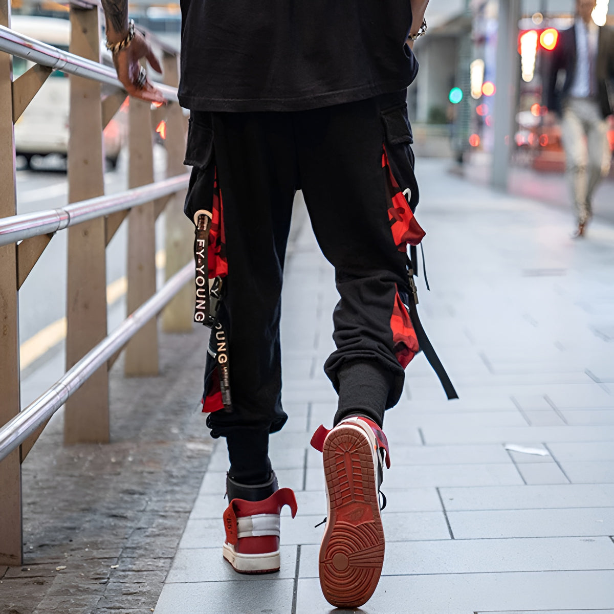 Red And Black Techwear Pants – Techwear UK - Main Image