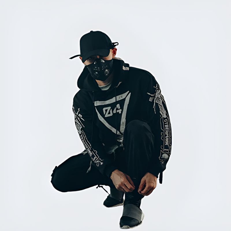 Cyberpunk techwear hoodie