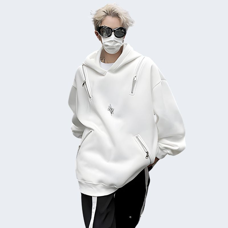 White cheap reflective hoodie