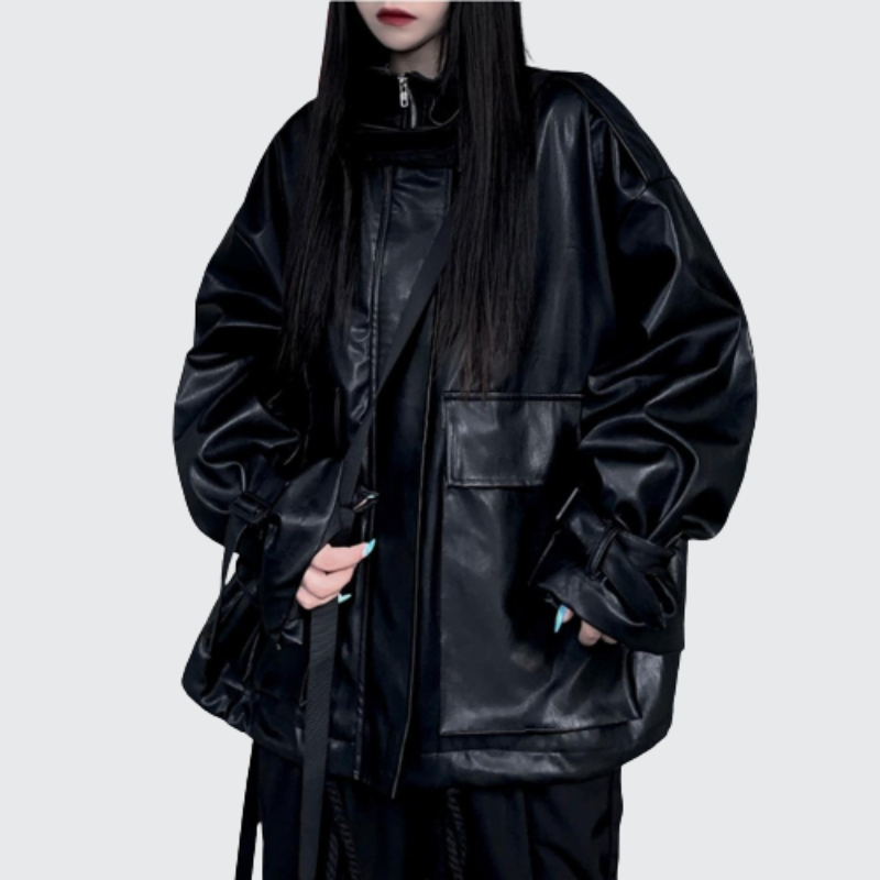 Gothic leather hotsell jacket womens