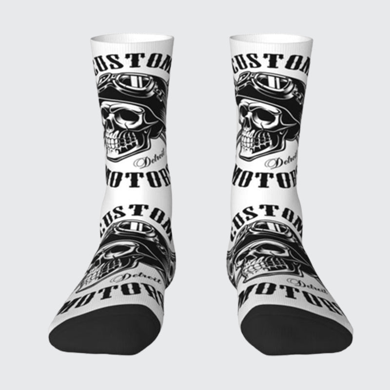 White Skull Socks TECHWEAR UK