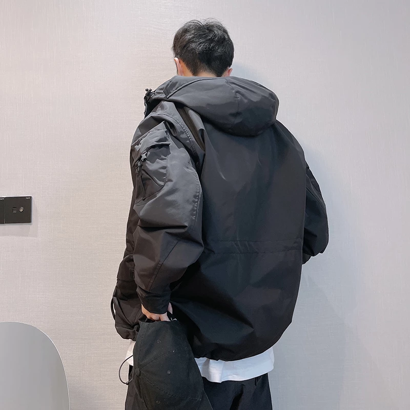 Black Cargo Jacket Men s Techwear UK