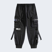 Black bybb's multi pocket pants multiple pockets on both sides