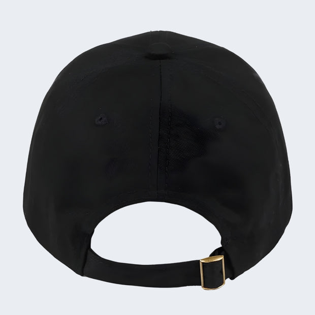 Black baseball cap embroidered adjustable back