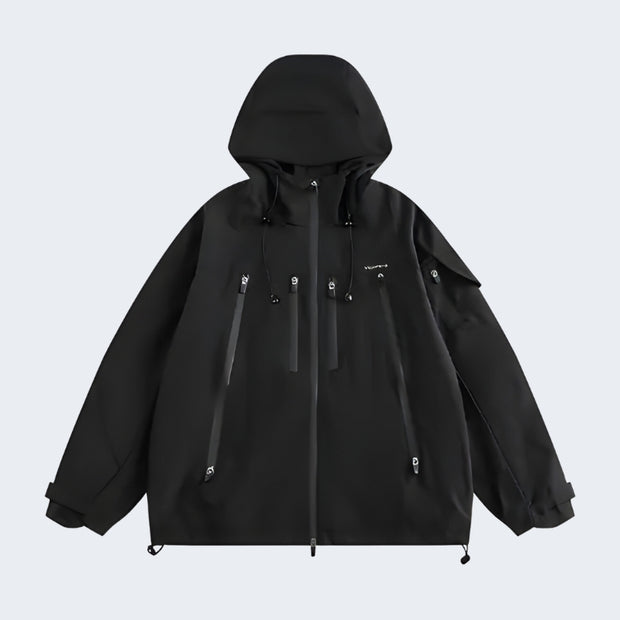 Unisex black catsstac techwear hoodie