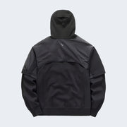 Unisex black gorpcore jacket with hood