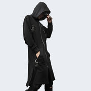 Black goth ninja jacket o-neck collar style
