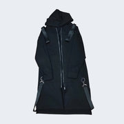 black goth ninja jacket with zip