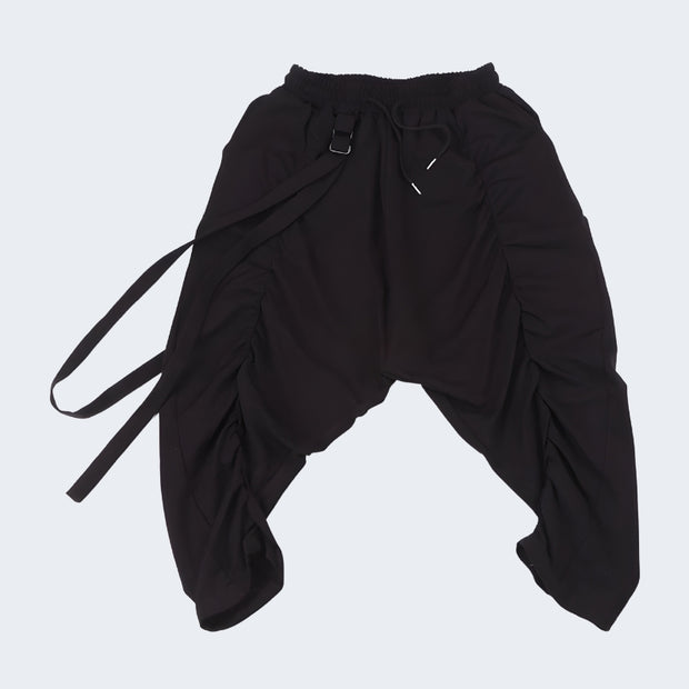 Unisex black low crotch sweatpants