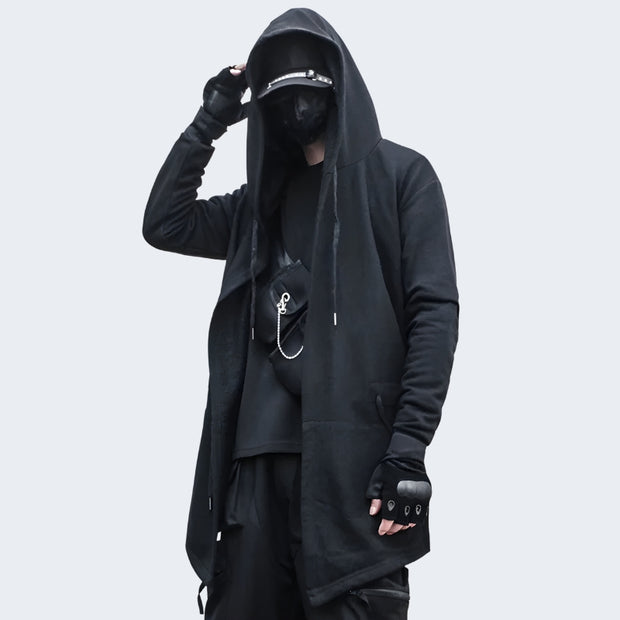 Black ninja coat with large hood
