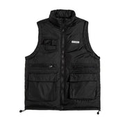 Black techwear vest cotton material