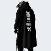 Man wearing Black warcore hoodie oversized
