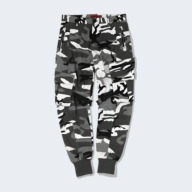 Slim side pockets camouflage tactical pants unisex wearing