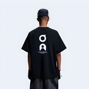 Cyber goth T-shirt back view UK – men’s oversized techwear shirt with gothic cyberpunk design and streetwear style