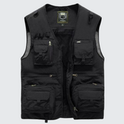 Cyberpunk vest jacket zipper closure black v neck collar style