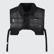 cyberpunk vest top black zipper closure