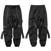 Black jogger cargo pants front side