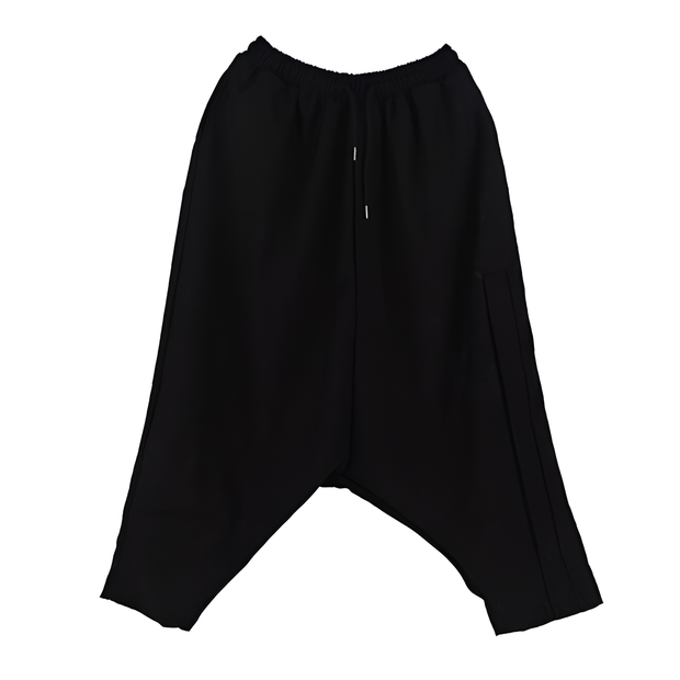 japanese harem pants men black side pockets wide leg
