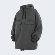 Grey bybbs hoodie high collar style