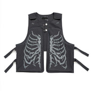 Techwear skeleton vest material nylon unisex wearing