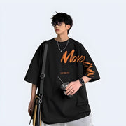 Graffiti text t-shirt high quality print on the back o neck collar style
