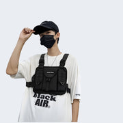 Man wearing black Hgul chest bag 