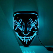 Adjustable band led light skull halloween mask