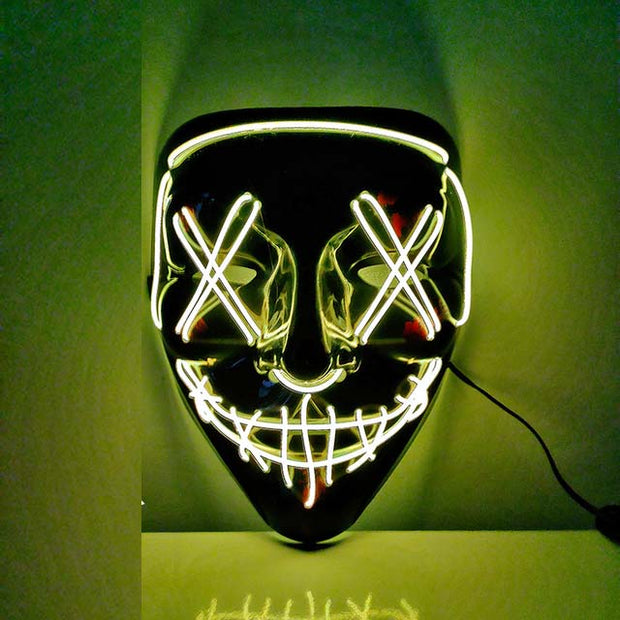 Halloween style mask led light skull adjustable band mask 