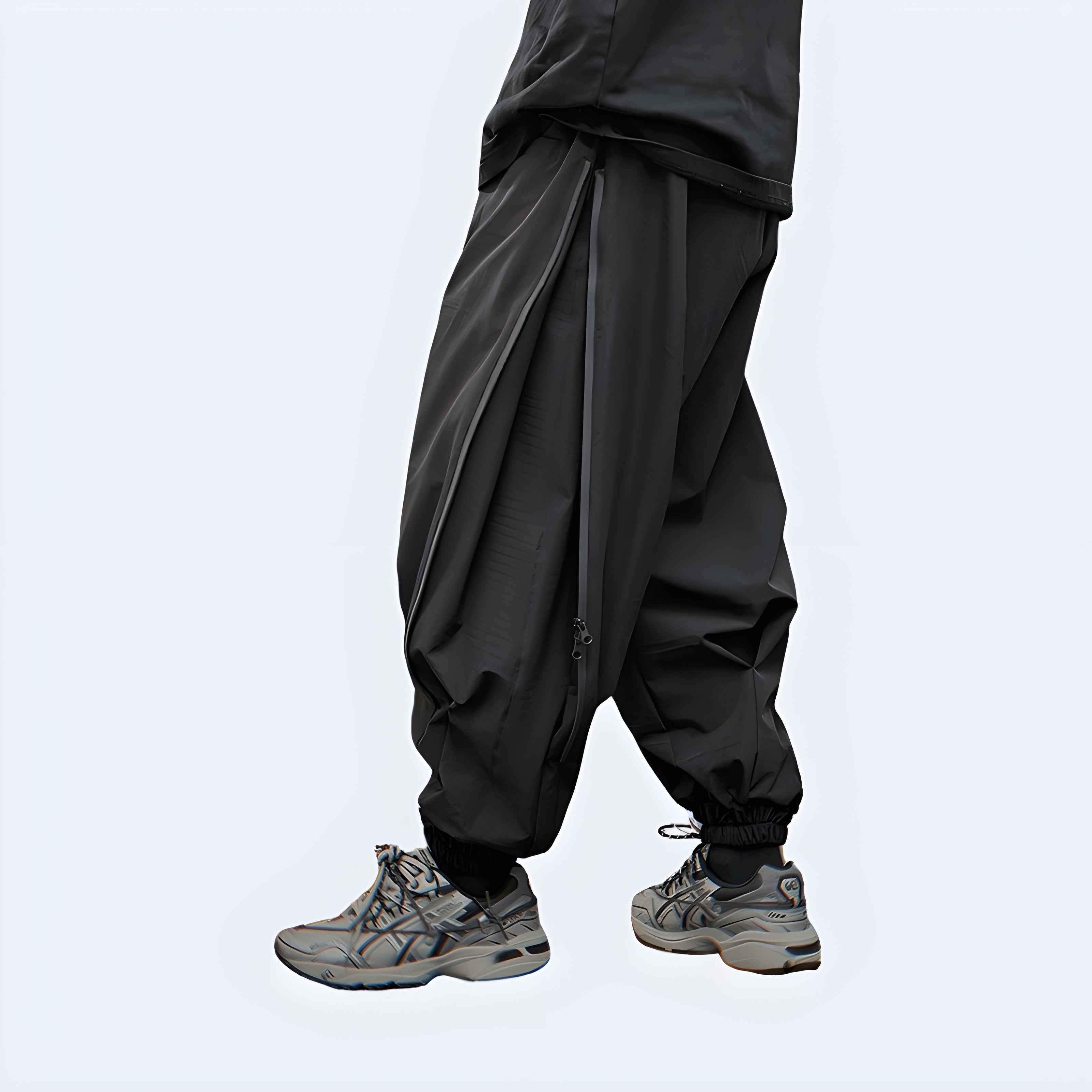IKUMI×MADARANINGEN Sweat&Pants（Black） Hattori Men's Muslin Ninja Pants, Drop Crotch Avant Garde Harem