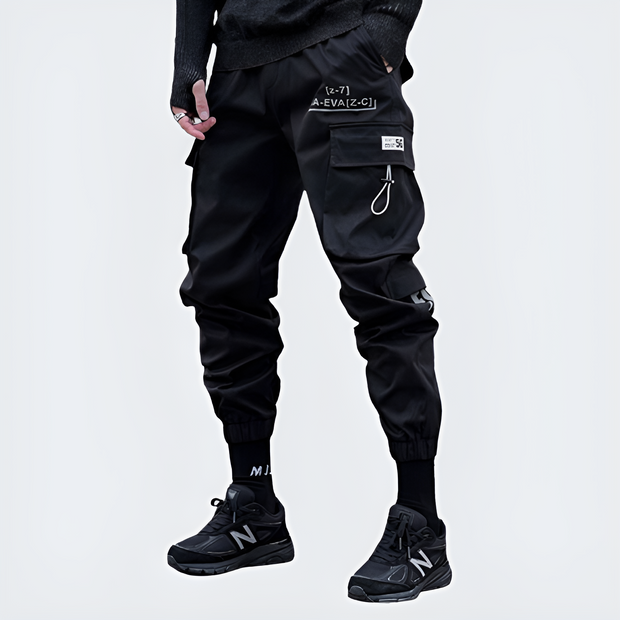 Chaifenko techwear sweatpants black elastic waistband