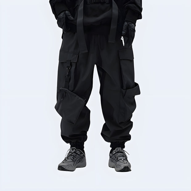 Baggy Cargo Pants black Easy to pair different of footwear