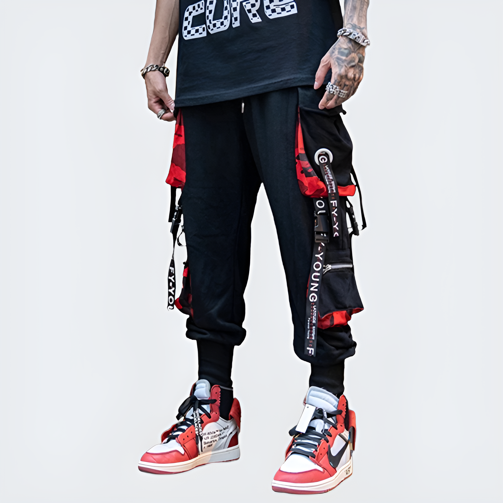 Red And Black Techwear Pants – Techwear UK