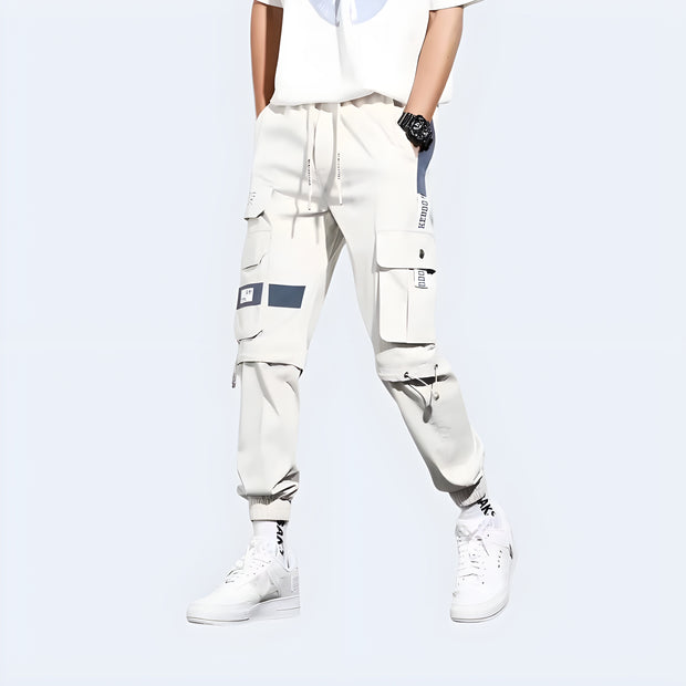 Unisex wearing white skinny pants Versatile design