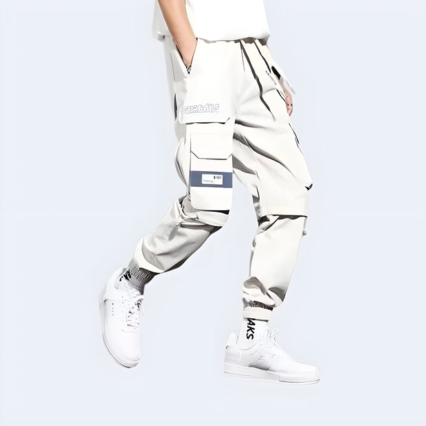 Unisex wearing white skinny pants Versatile design