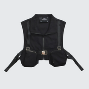 Men's cyberpunk vest zipper closure black discount