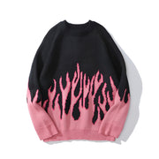 Pink men sweaters pullovers o-neck collar style