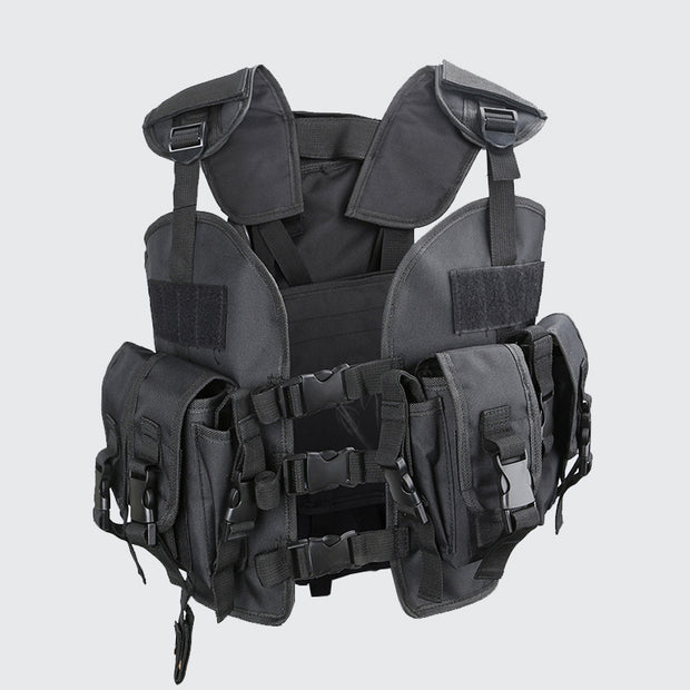 punisher tactical vest buckle closure black