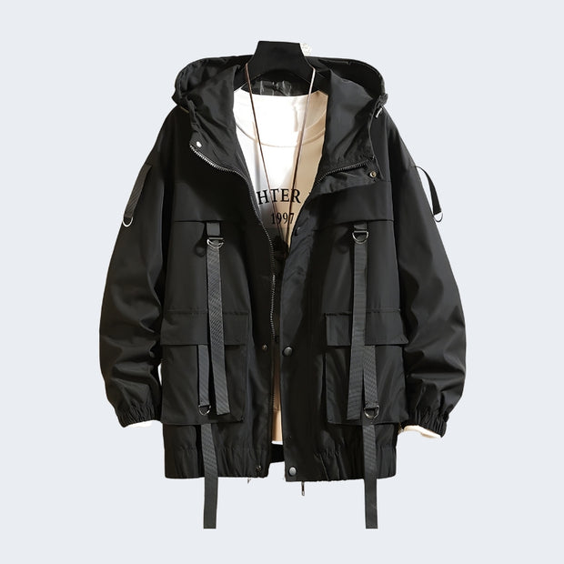 Black Solid pattern type jacket