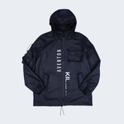 Unisex black techwear jacket comes with hood