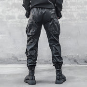 Techwear pants waterproof multiple pockets & zippers on the side