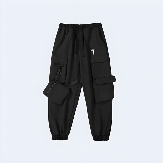 Baggy cargo pants techwear aesthetic black