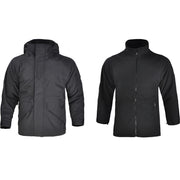 Black gorpcore rain jacket multiple pockets decoration