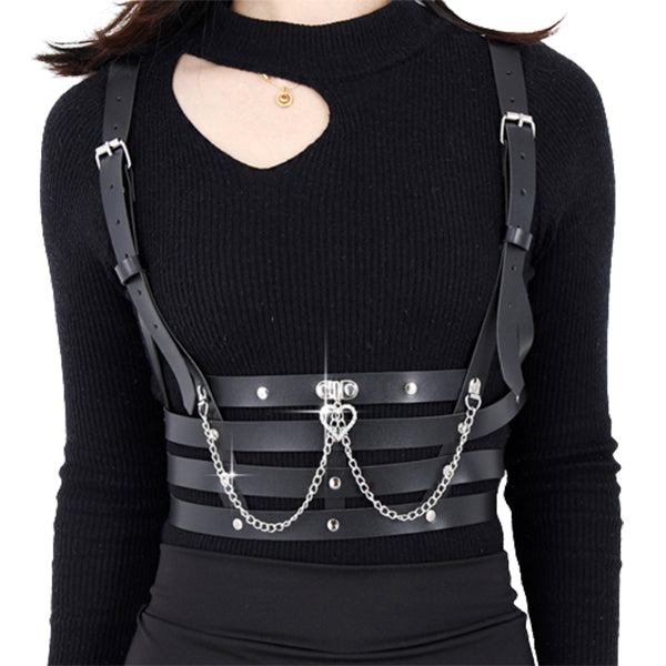 Black harness gothic style top