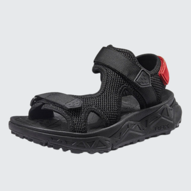Men wearing black rubber outsole material sandals