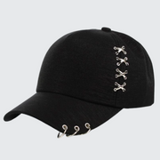 Black pierced punk hat adjustable cotton discount 