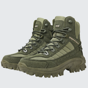 Unisex wearing army green boots with cotton fabric lining material
