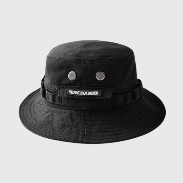 Bucket hat street style front patchwork view cotton