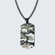Camo military tag necklace stainless steel metal type