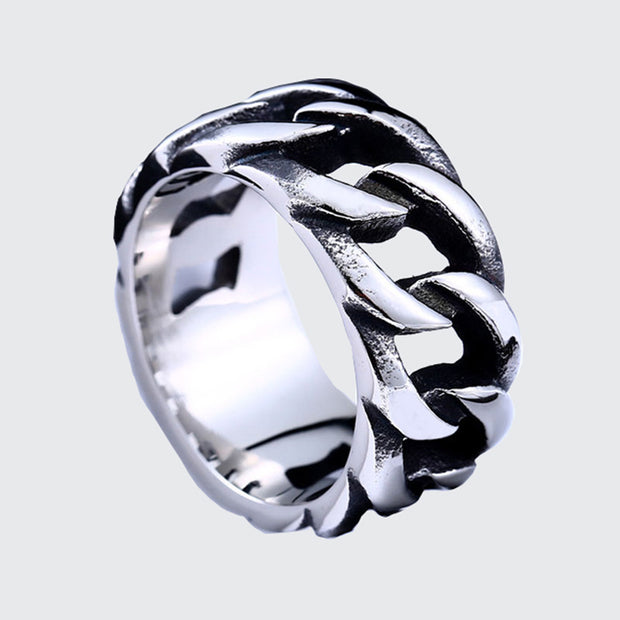 Chain shape ring streetwear style rings