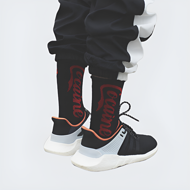 Cocaine streetwear socks later print pattern type black